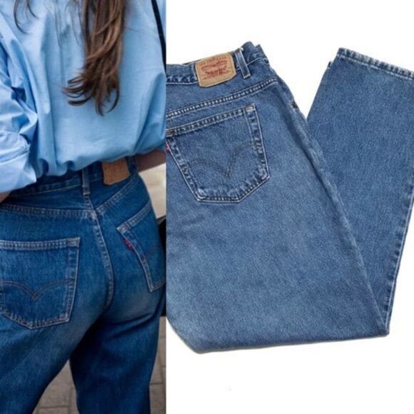 VINTAGE Levi's Relaxed Tapered Light Wash Jeans Blank Red Tab Levi's - Picture 1 of 10